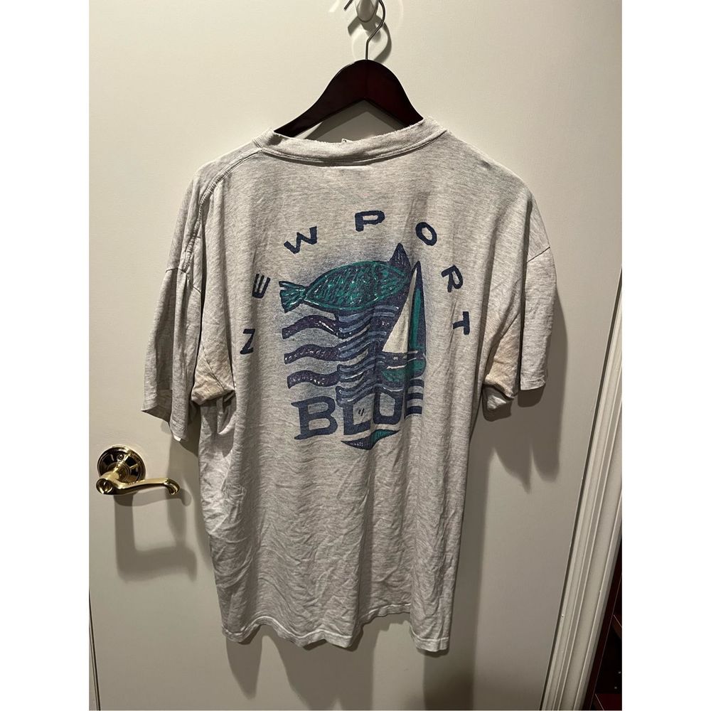 Newport Blue Fish Vintage T-Shirt Size XL